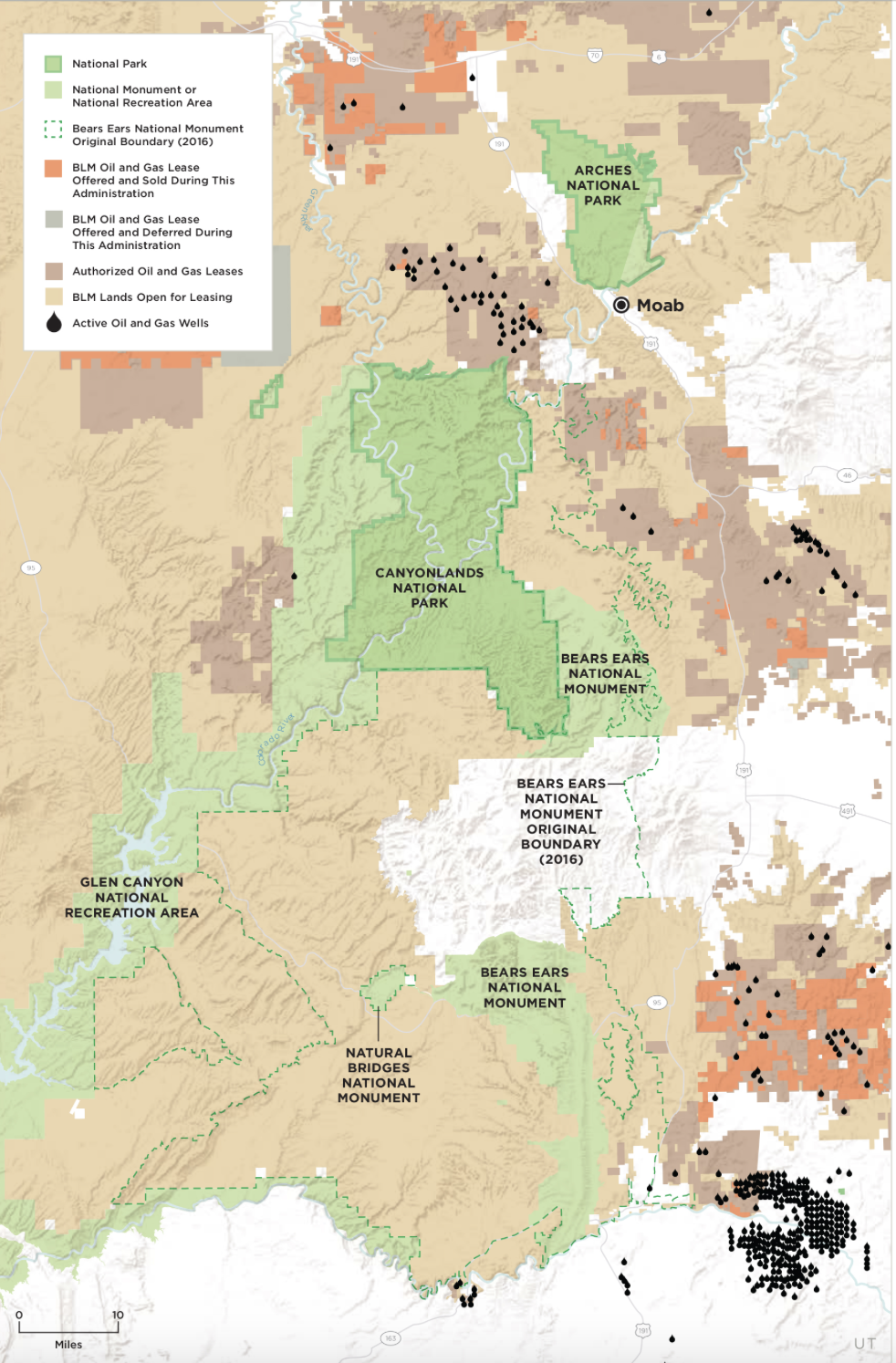 Map of Canyonlands National Parks and Bears Ears