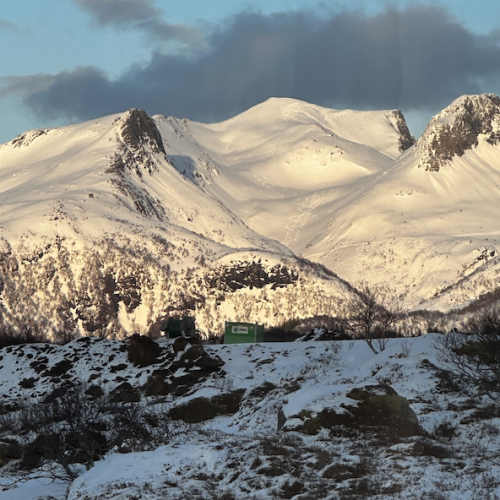 Ski tracks near Henningsvaer